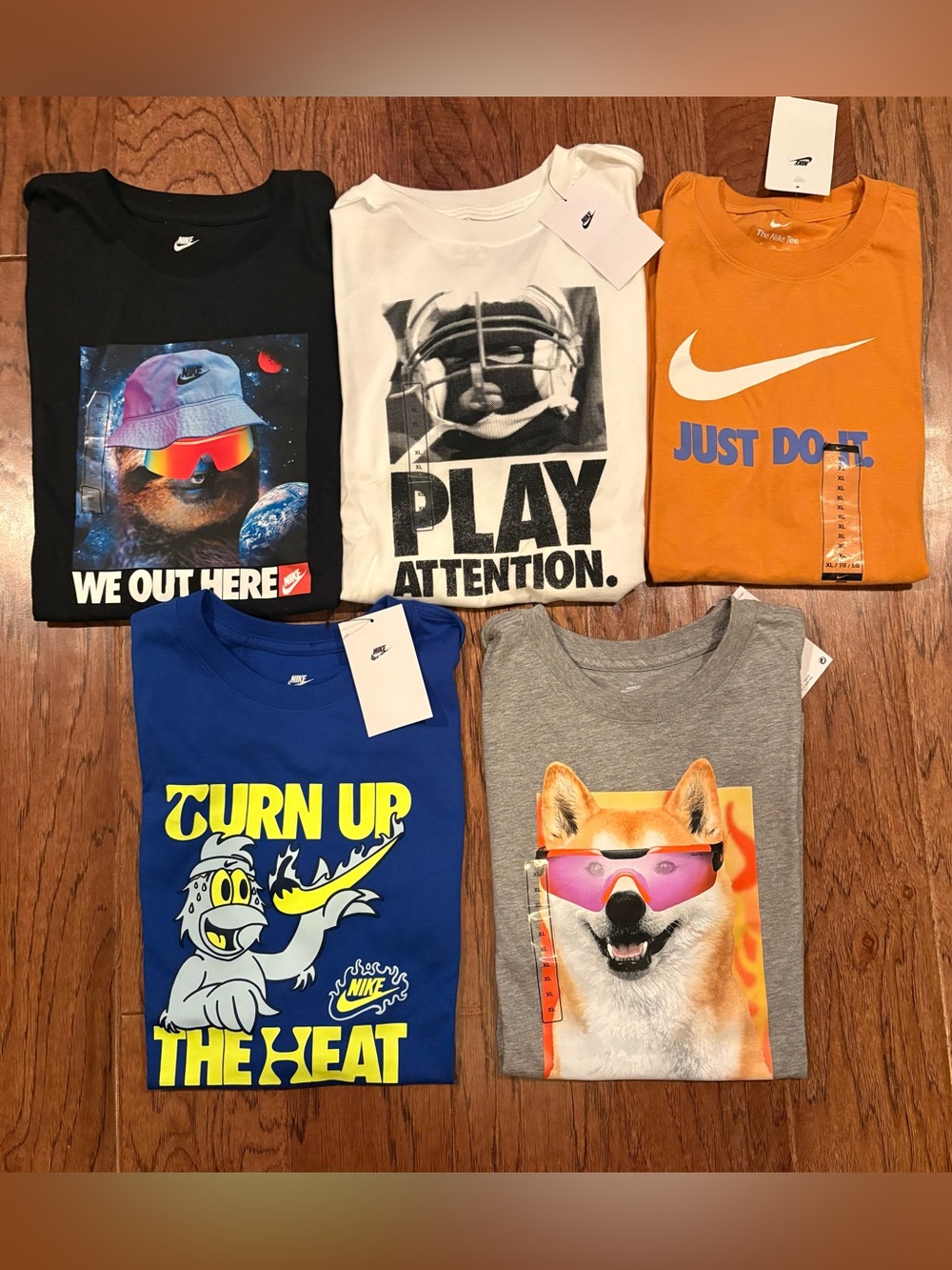 Bundle Lot of 5 Nike Dri Fit Logo Boy’s XL Shirts NWT